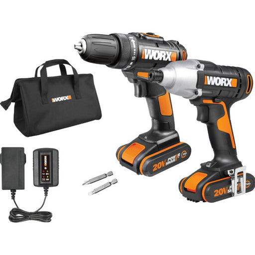Worx | Drill Driver Combo, 20V, WX101.9 & WX291.9, 2 X 2,0Ah Batteries & Std. Charger (Online Only) - BPM Toolcraft