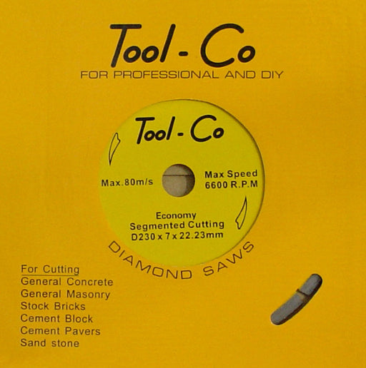 Tool-Co | Diamond Blade Segmented Economy 230mm - BPM Toolcraft