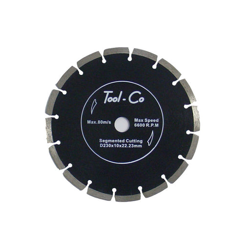 Tool-Co | Diamond Blade Segmented 230 x 10 x 22.23mm Standard Black - BPM Toolcraft