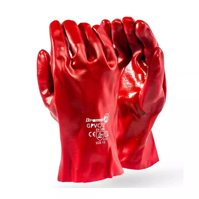 Dromex | Gloves PVC Red Std GPVC/27 (Smooth)