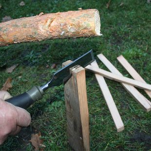 Narex Tools Multi Profi Chisel used on side edge to split wood 