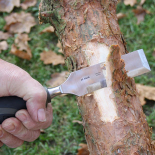 Narex Tools Multi Profi Chisel side edge used to shave bark off wood