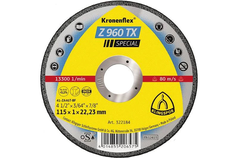 Klingspor | Cutting Disc 115 X 1 X 22,23mm S/Steel 25Pc