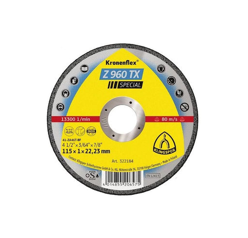 Klingspor | Cutting Disc 115 X 1 X 22,23mm S/Steel - BPM Toolcraft