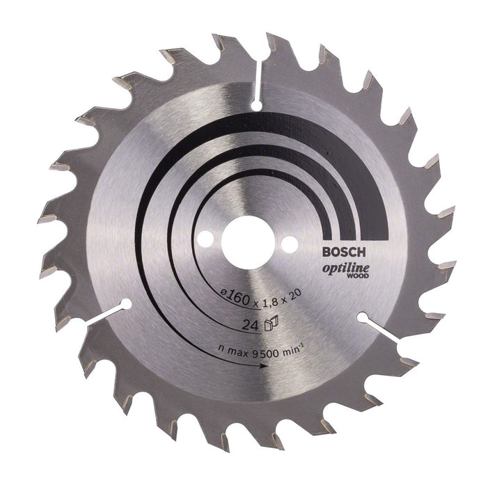 Bosch | Circular Saw Blade 160 x 20/16mm x 24T Optiline for Wood - BPM Toolcraft