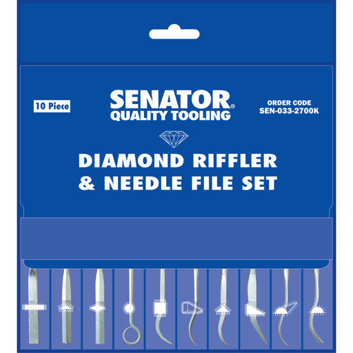 Senator | Diamond Riffler & Needle File Set 10Pc - BPM Toolcraft